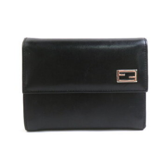 FENDI black leather Tri Wallet - Picture 1 of 4
